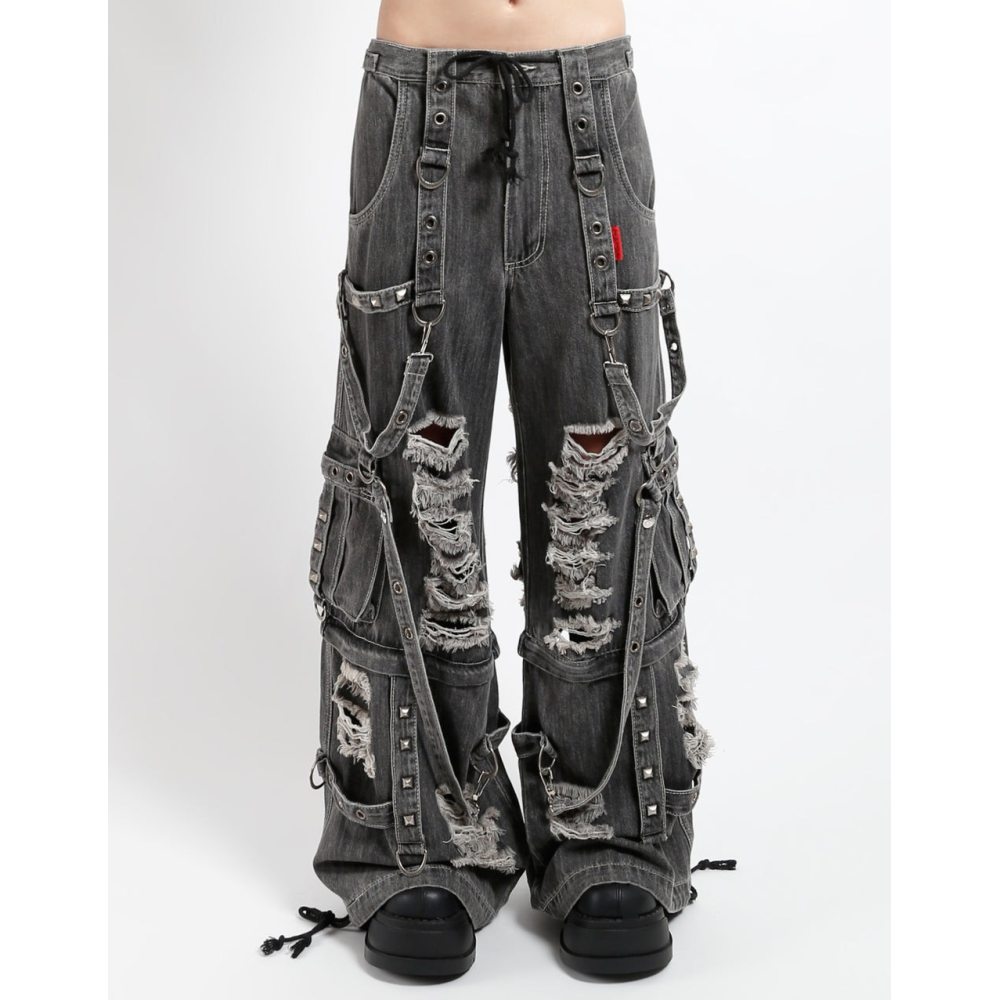 Tripp NYC - Shredder Denim Strap Weite Hose - Schwarz